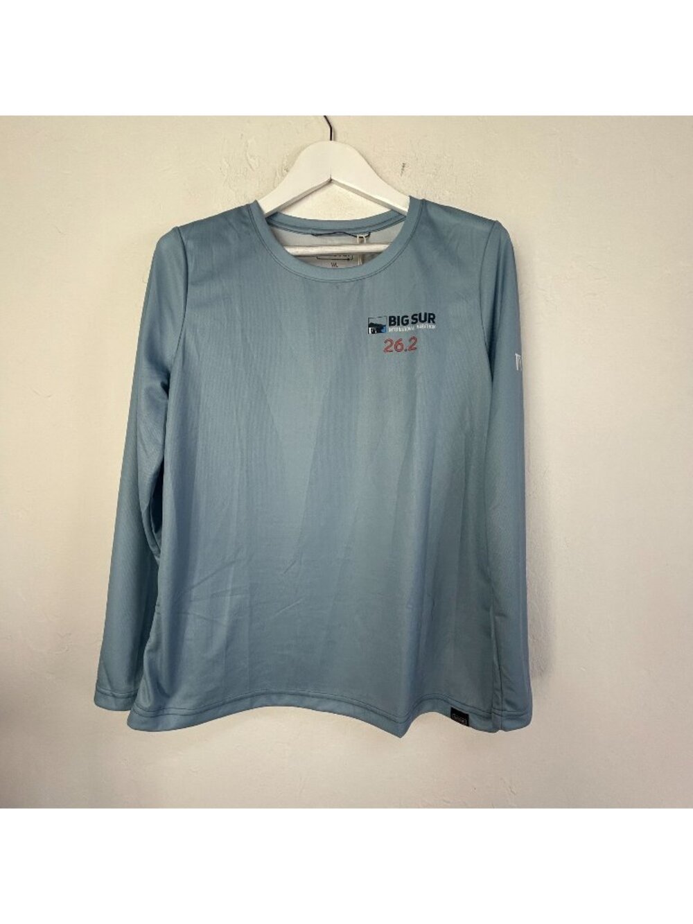 Recover Big Sur International Marathon 26.2 Blue Running Shirt Womens Large New